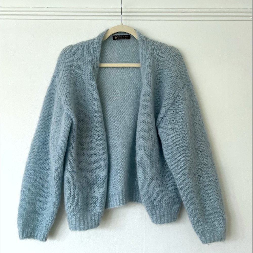 Vintage Mohair Cardigan Baby Blue